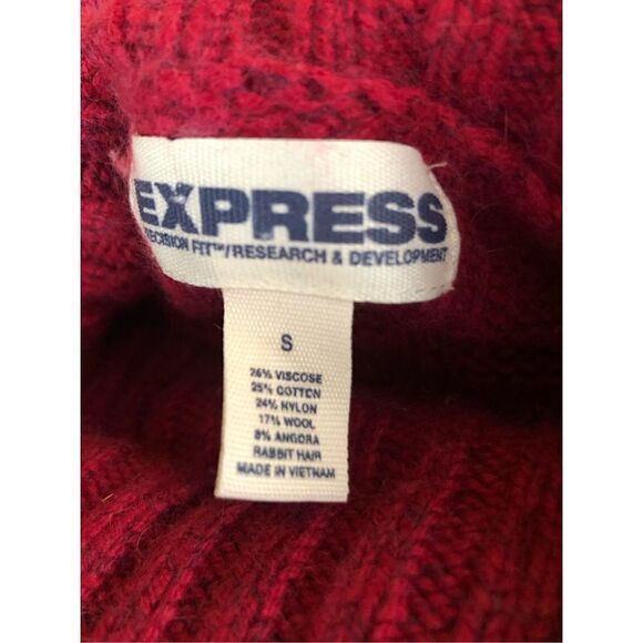 Express Turtleneck Red Wool Blend Size S - Picture 10 of 10